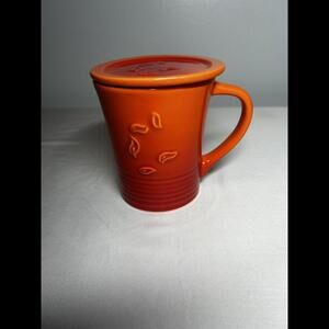 The Republic of Tea Orange Covered 10 Ounce Mug Falling  Leaves Tea/coffee Cup,